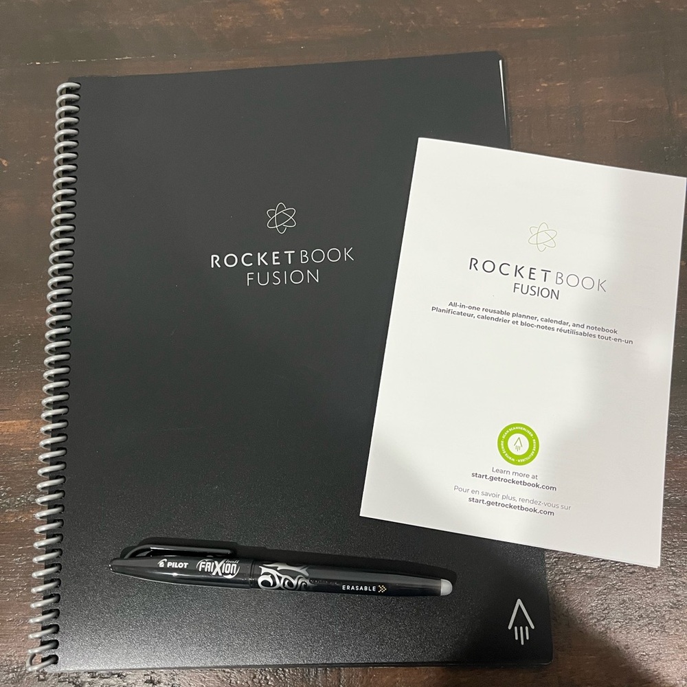 Fusion Black Reusable Notebook with Pilot FriXion Pen